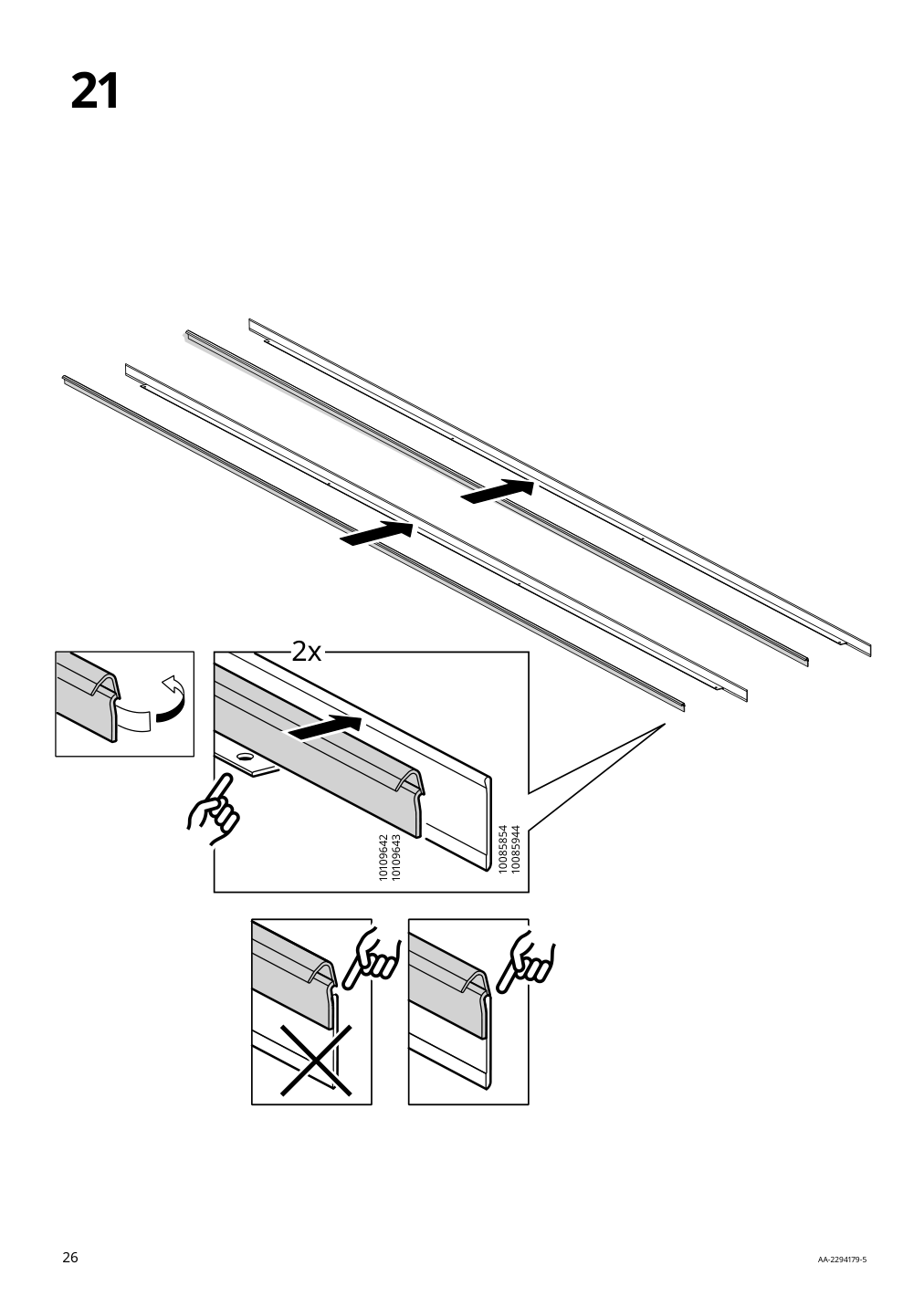 Assembly instructions for IKEA Hasvik pair of sliding doors beige | Page 26 - IKEA PAX / HASVIK wardrobe 394.899.33