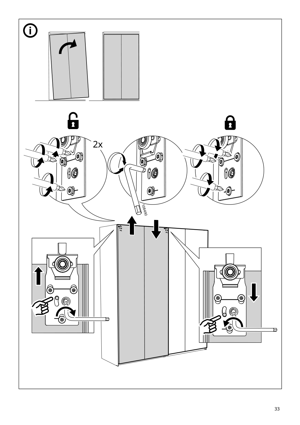 Assembly instructions for IKEA Hasvik pair of sliding doors beige | Page 33 - IKEA PAX / HASVIK wardrobe 394.899.33