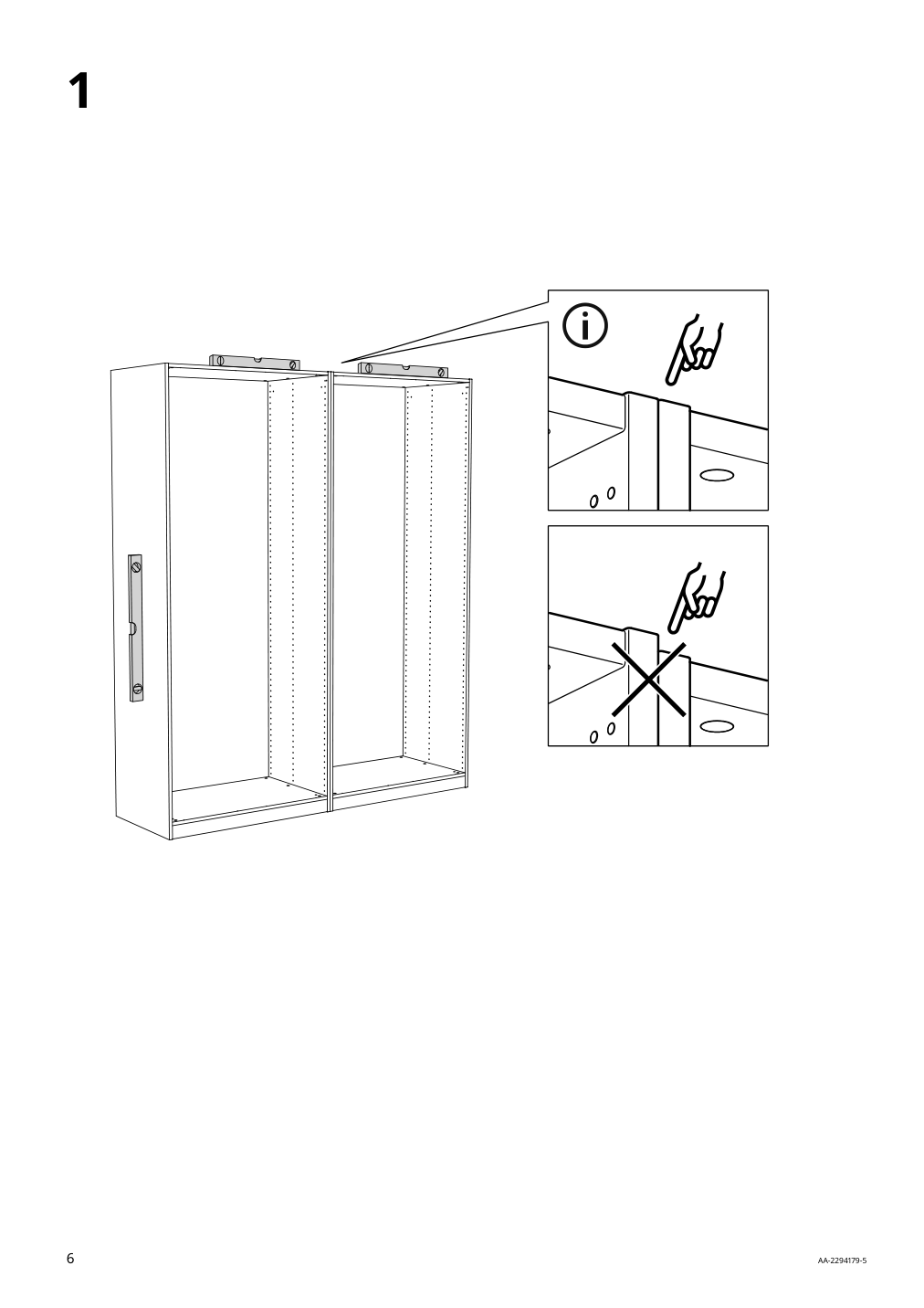 Assembly instructions for IKEA Hasvik pair of sliding doors beige | Page 6 - IKEA PAX / HASVIK wardrobe 394.899.33