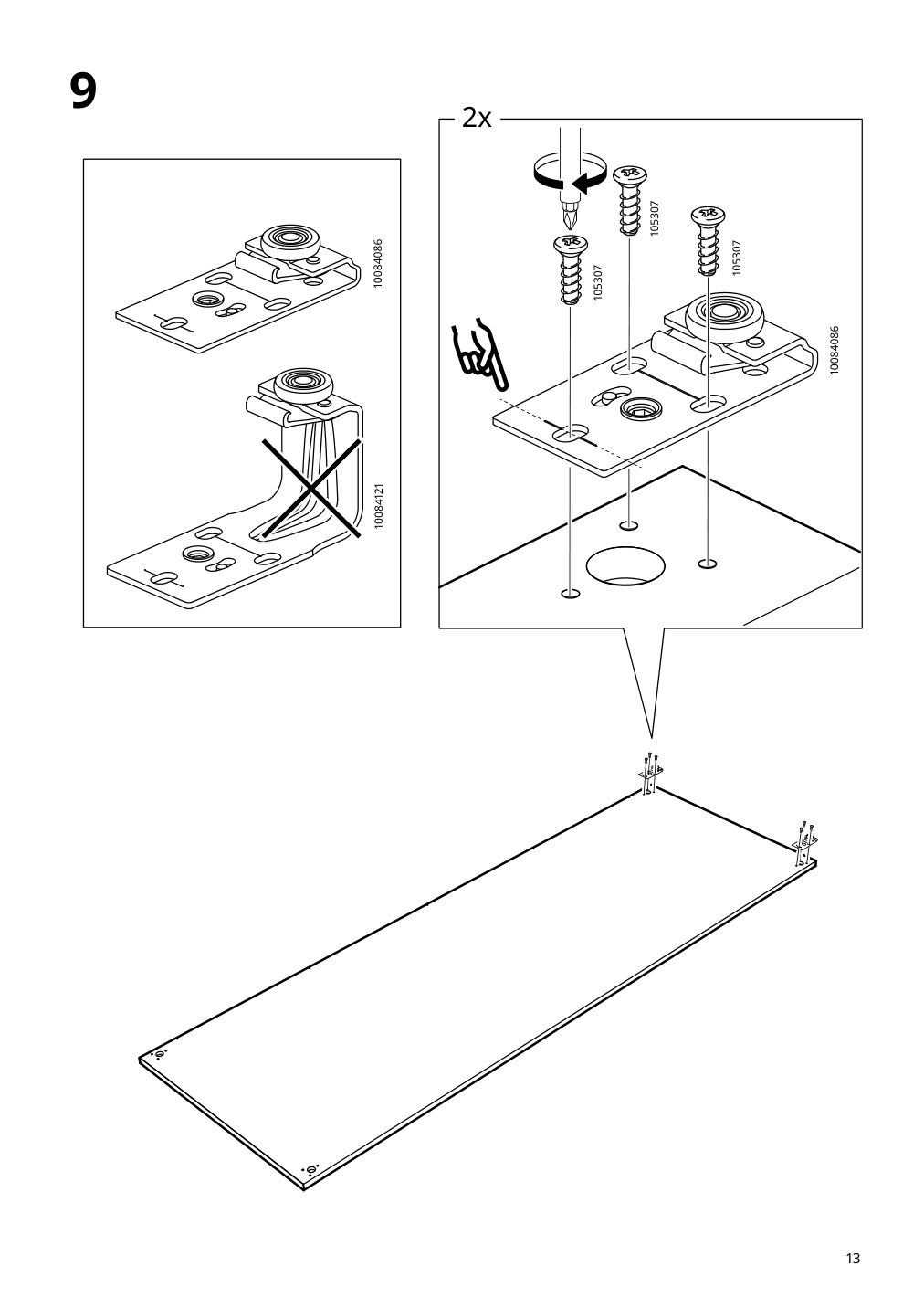 Assembly instructions for IKEA Hasvik pair of sliding doors white | Page 13 - IKEA PAX / HASVIK wardrobe combination 295.009.69