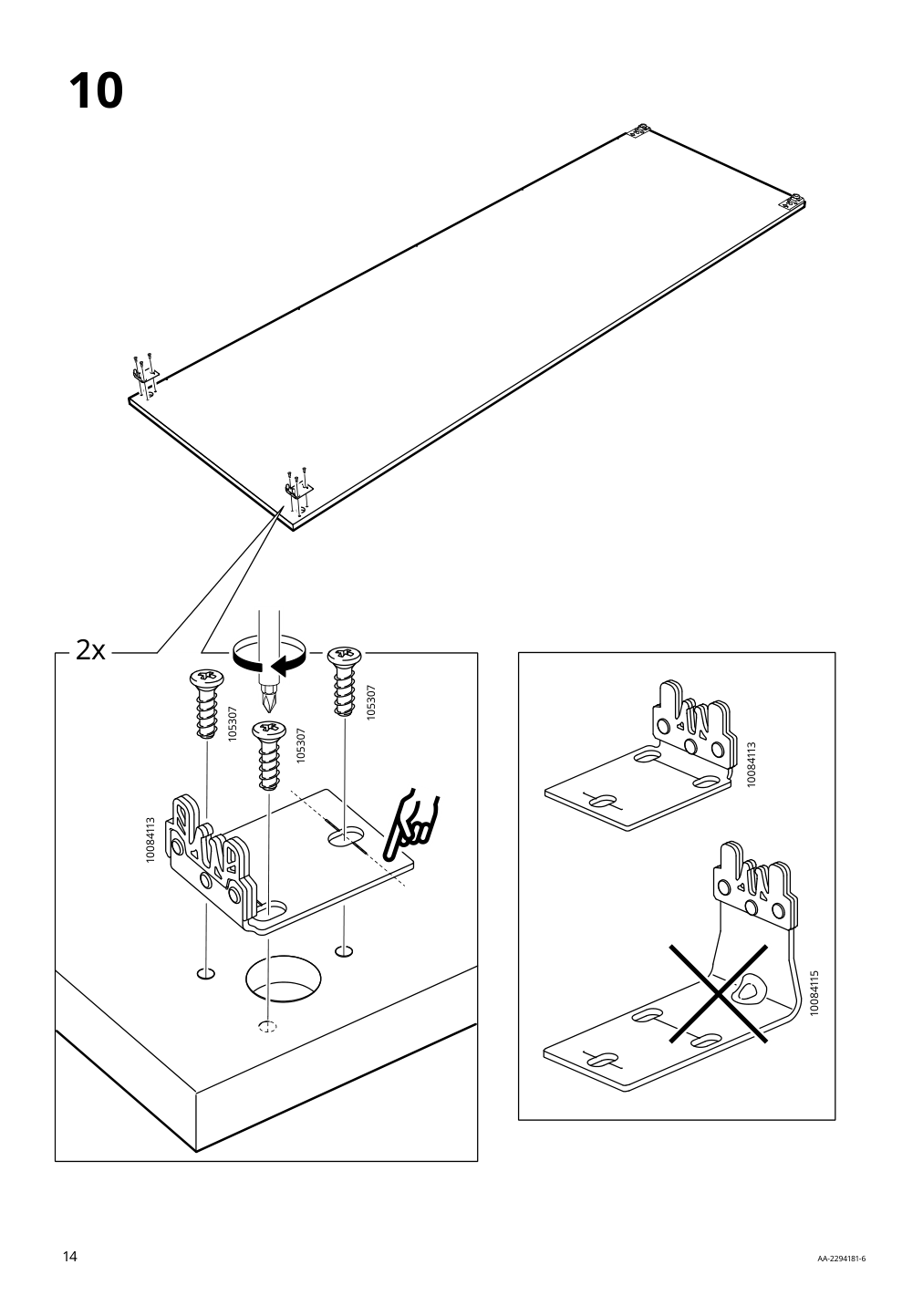 Assembly instructions for IKEA Hasvik pair of sliding doors white | Page 14 - IKEA PAX / HASVIK wardrobe combination 295.009.69