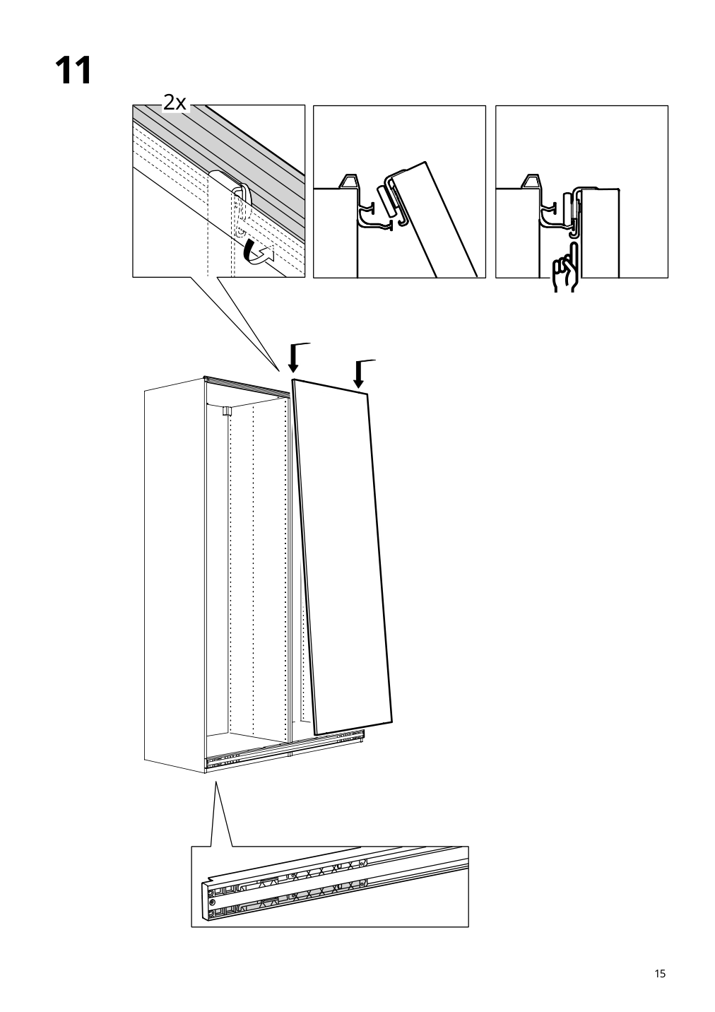 Assembly instructions for IKEA Hasvik pair of sliding doors white | Page 15 - IKEA PAX / HASVIK wardrobe combination 295.009.69