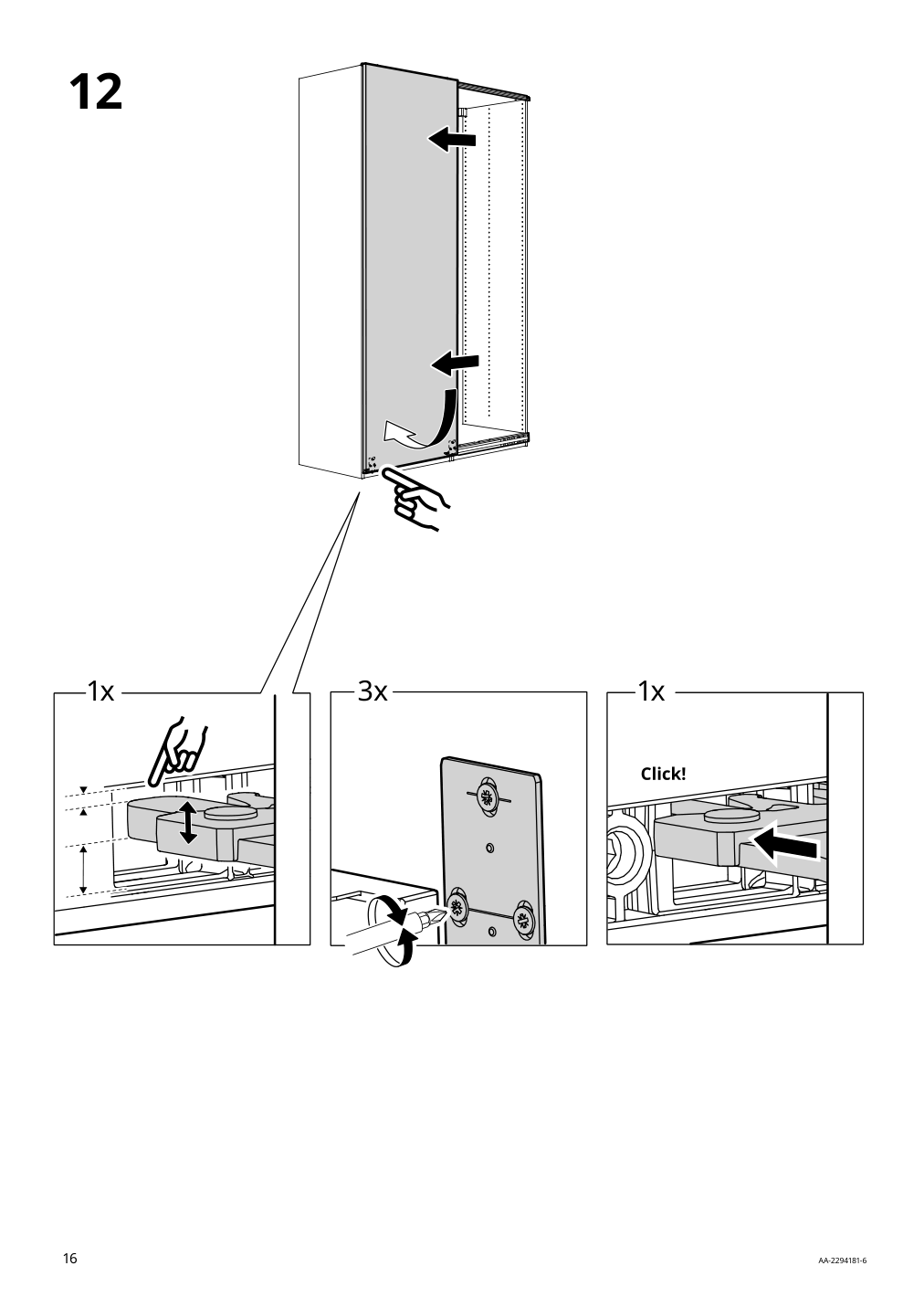 Assembly instructions for IKEA Hasvik pair of sliding doors white | Page 16 - IKEA PAX / HASVIK wardrobe combination 295.009.69