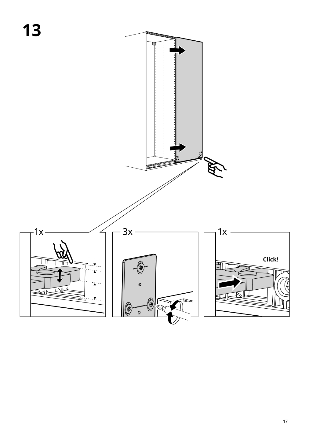 Assembly instructions for IKEA Hasvik pair of sliding doors white | Page 17 - IKEA PAX / HASVIK wardrobe combination 295.009.69