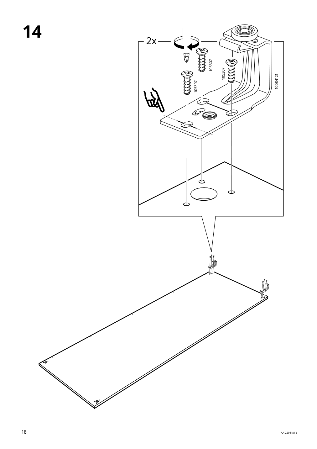 Assembly instructions for IKEA Hasvik pair of sliding doors white | Page 18 - IKEA PAX / HASVIK wardrobe combination 295.009.69