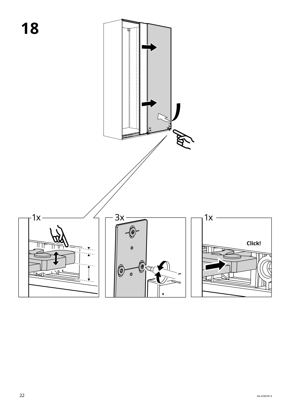 Assembly instructions for IKEA Hasvik pair of sliding doors white | Page 22 - IKEA PAX / HASVIK wardrobe combination 295.009.69