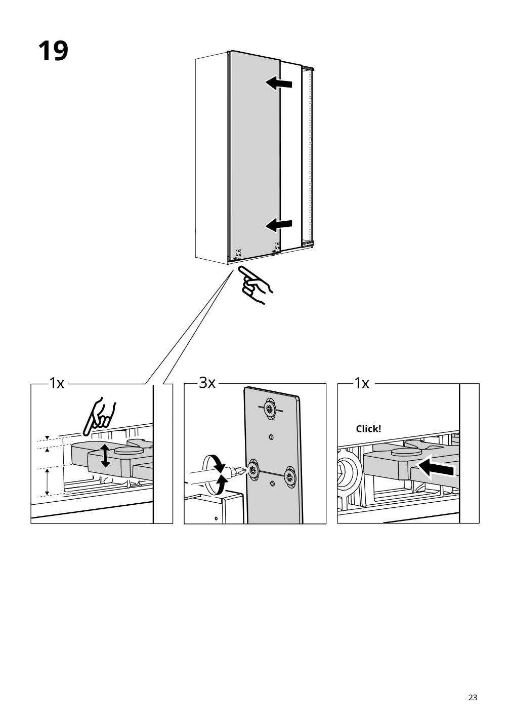 Assembly instructions for IKEA Hasvik pair of sliding doors white | Page 23 - IKEA PAX / HASVIK wardrobe combination 295.009.69