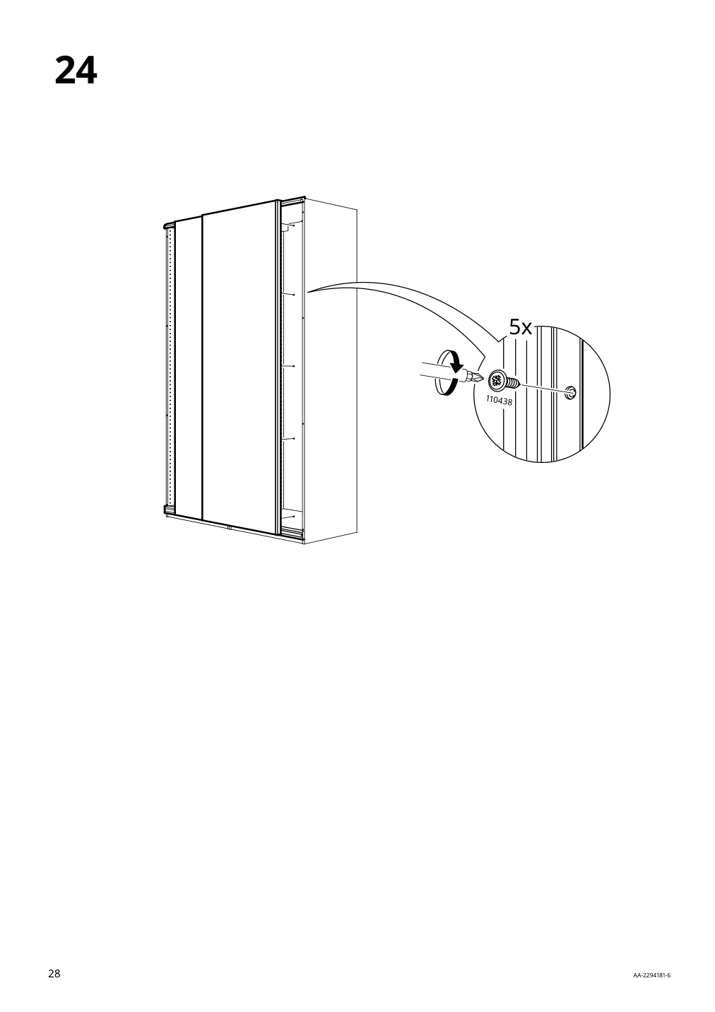 Assembly instructions for IKEA Hasvik pair of sliding doors white | Page 28 - IKEA PAX / HASVIK wardrobe combination 295.009.69