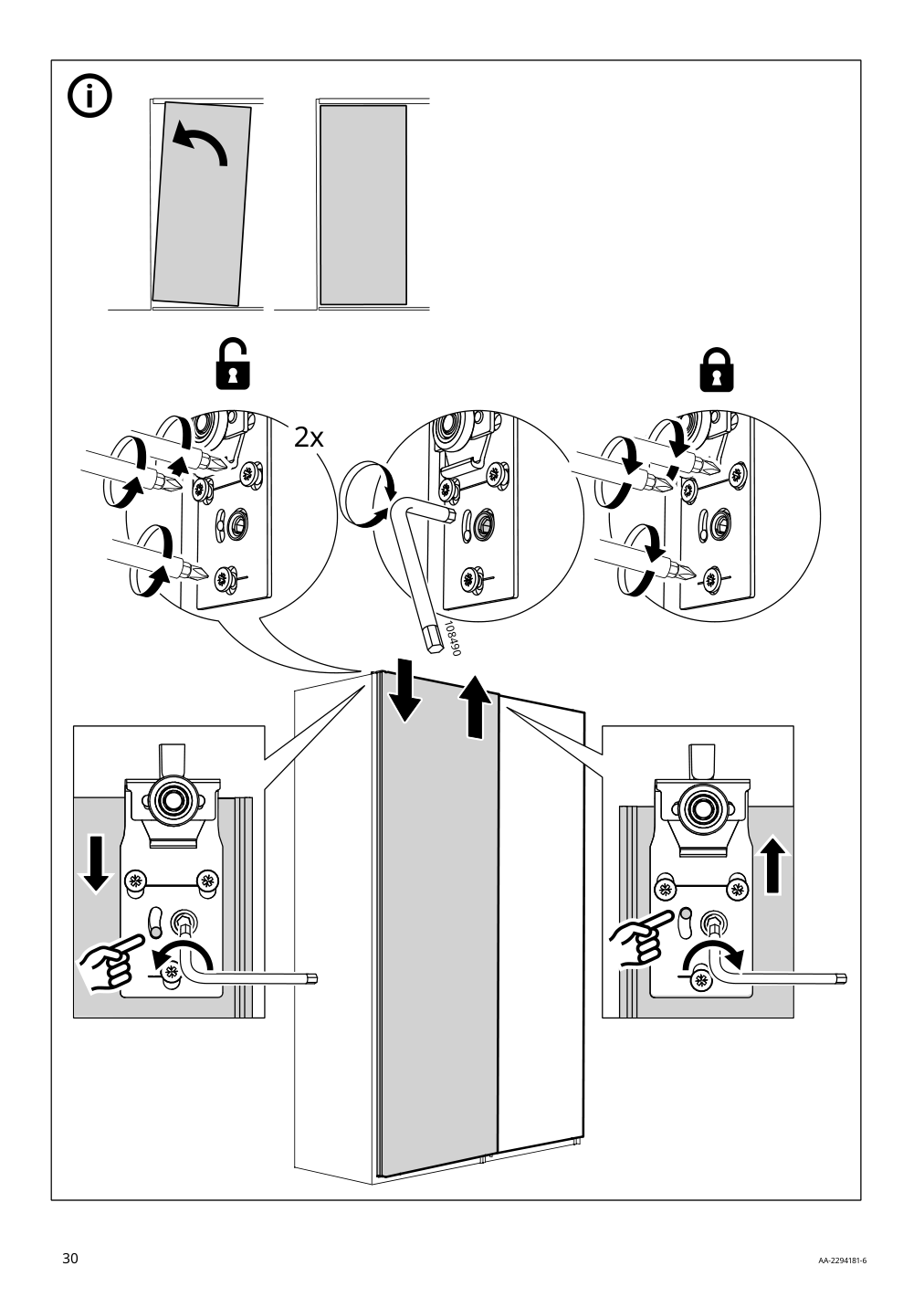 Assembly instructions for IKEA Hasvik pair of sliding doors white | Page 30 - IKEA PAX / HASVIK wardrobe combination 295.009.69