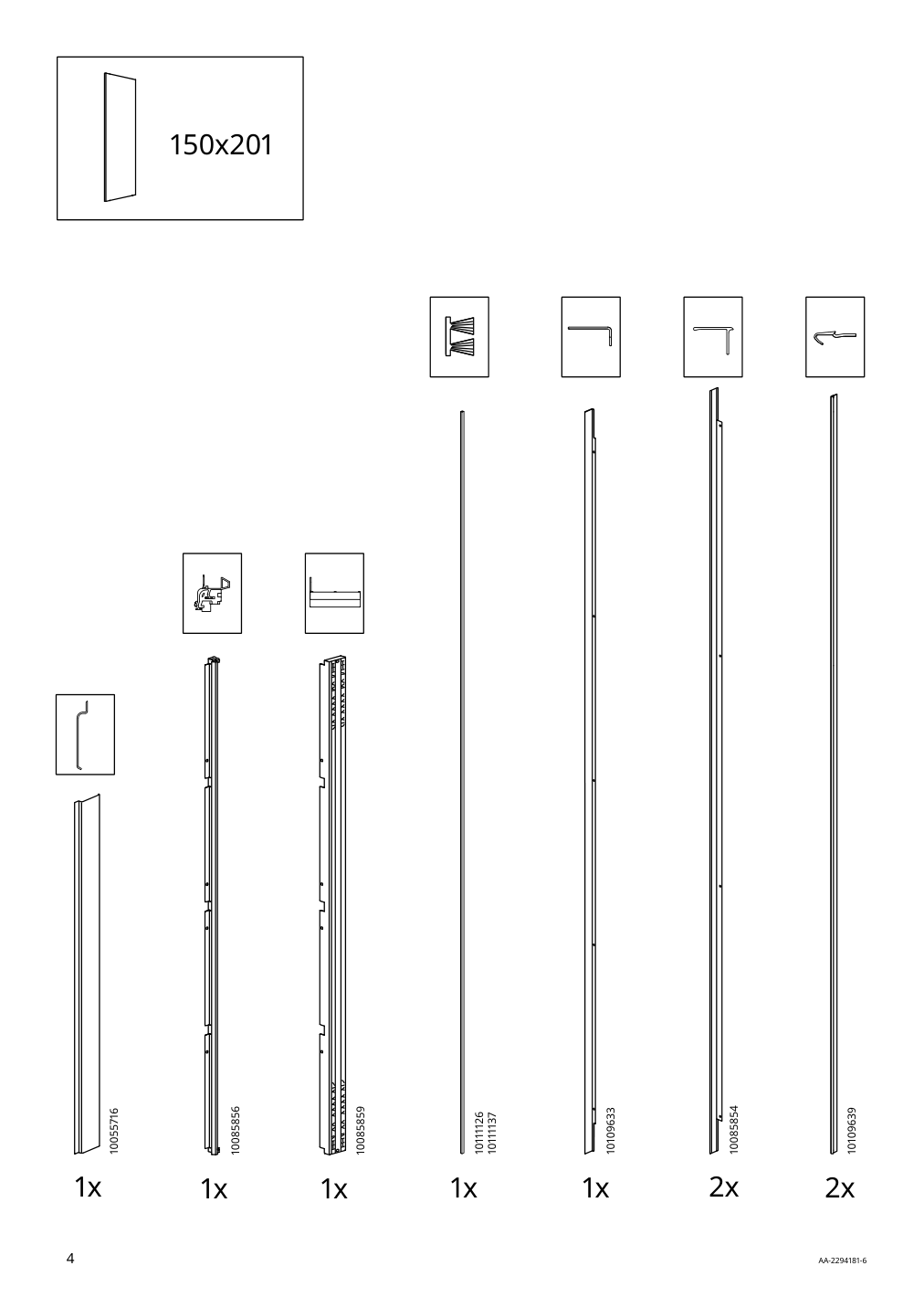 Assembly instructions for IKEA Hasvik pair of sliding doors white | Page 4 - IKEA PAX / HASVIK wardrobe combination 295.009.69