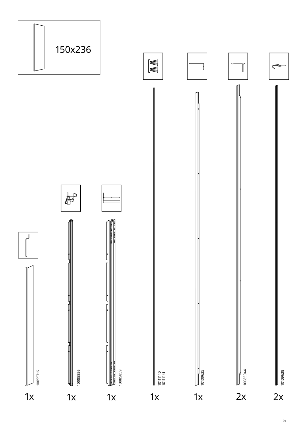 Assembly instructions for IKEA Hasvik pair of sliding doors white | Page 5 - IKEA PAX / HASVIK wardrobe combination 295.009.69