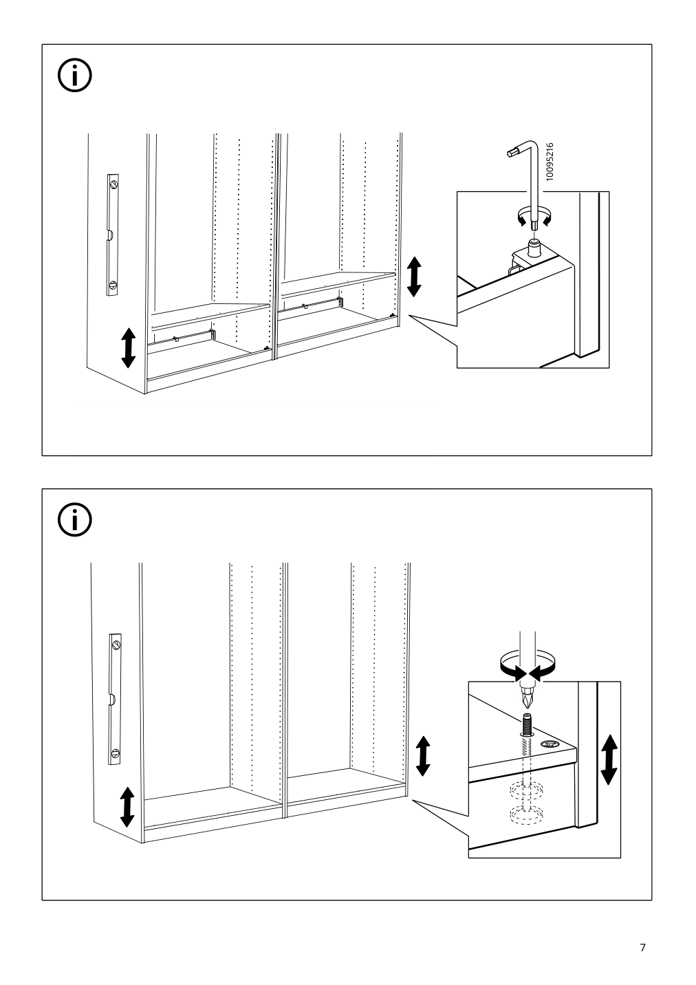 Assembly instructions for IKEA Hasvik pair of sliding doors white | Page 7 - IKEA PAX / HASVIK wardrobe combination 295.009.69