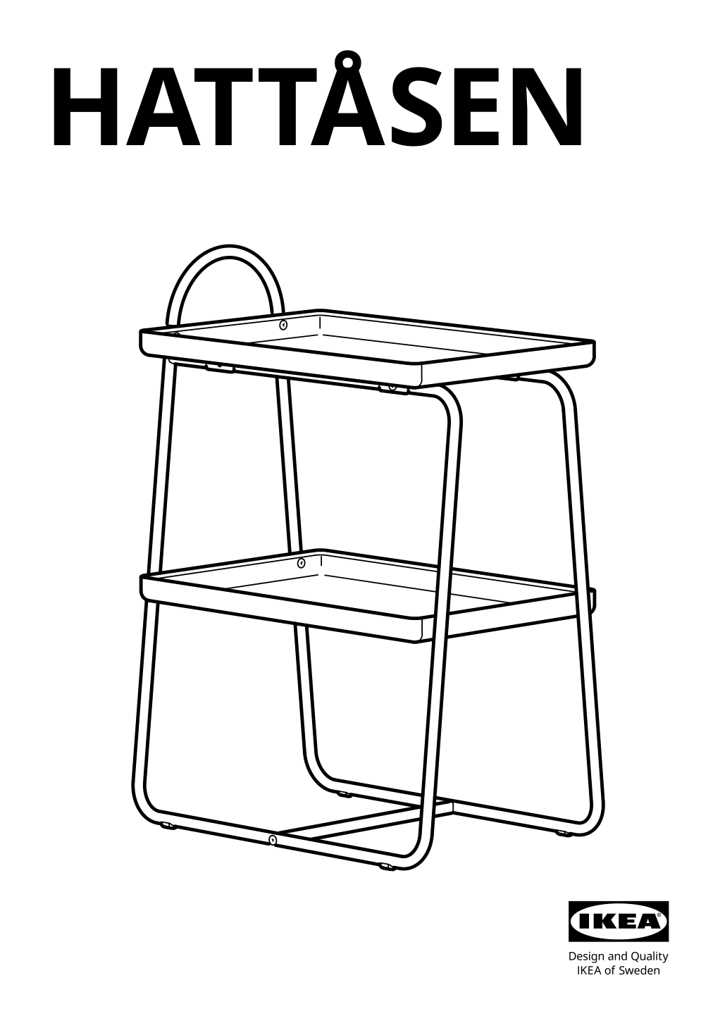 Assembly instructions for IKEA Hattasen bedside table shelf unit black | Page 1 - IKEA HATTÅSEN bedside table/shelf unit 405.692.31