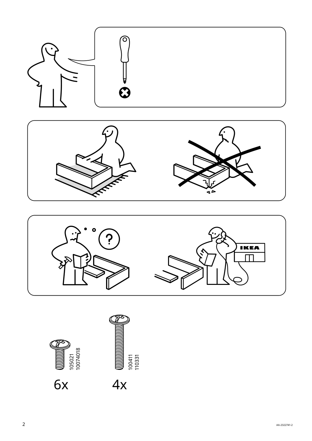 Assembly instructions for IKEA Hattasen bedside table shelf unit black | Page 2 - IKEA HATTÅSEN bedside table/shelf unit 405.692.31