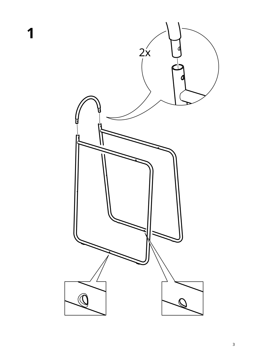 Assembly instructions for IKEA Hattasen bedside table shelf unit white | Page 3 - IKEA HATTÅSEN bedside table/shelf unit 805.692.34