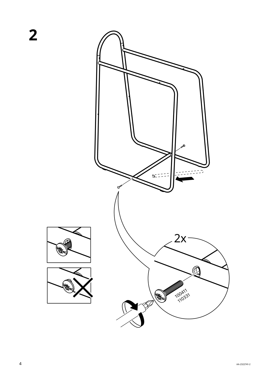 Assembly instructions for IKEA Hattasen bedside table shelf unit black | Page 4 - IKEA HATTÅSEN bedside table/shelf unit 405.692.31