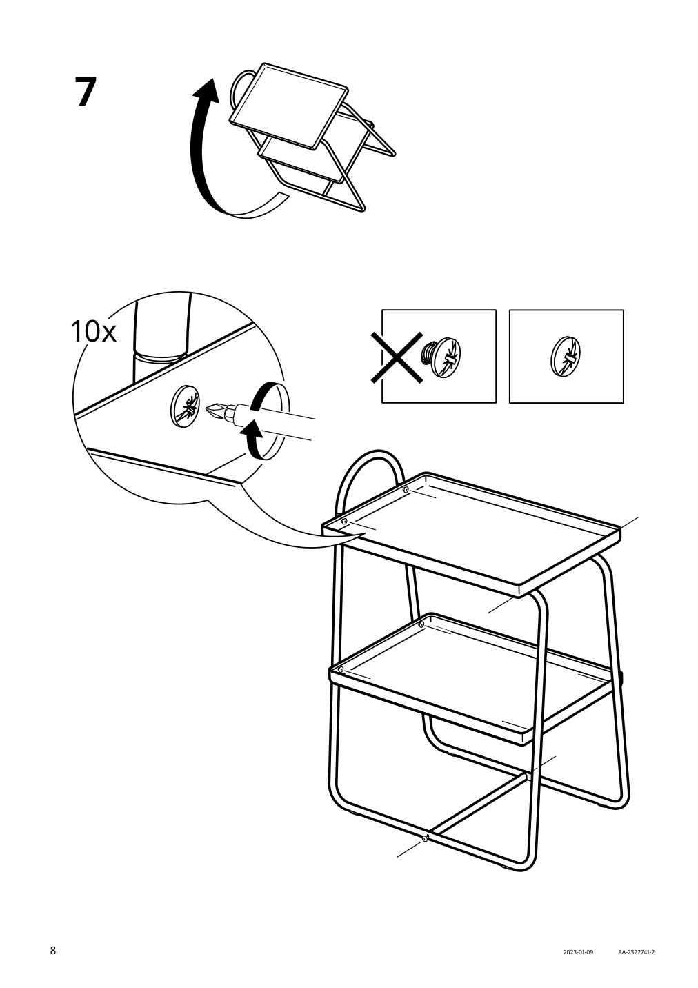 Assembly instructions for IKEA Hattasen bedside table shelf unit white | Page 8 - IKEA HATTÅSEN bedside table/shelf unit 805.692.34