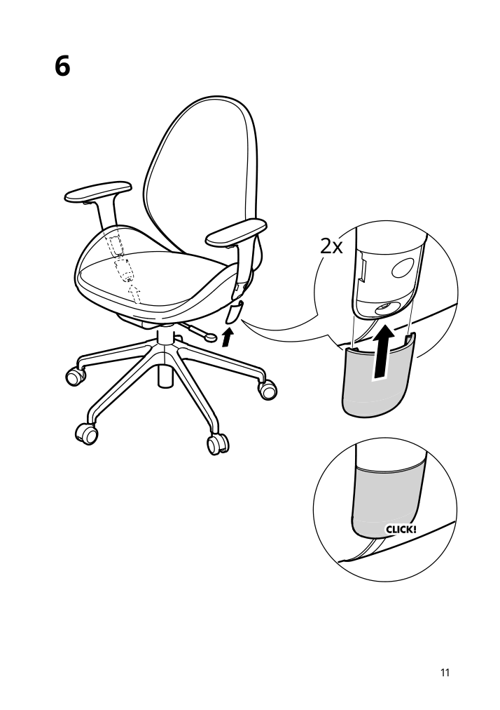 Assembly instructions for IKEA Hattefjaell office chair with armrests smidig black black | Page 11 - IKEA HATTEFJÄLL office chair with armrests 505.389.65