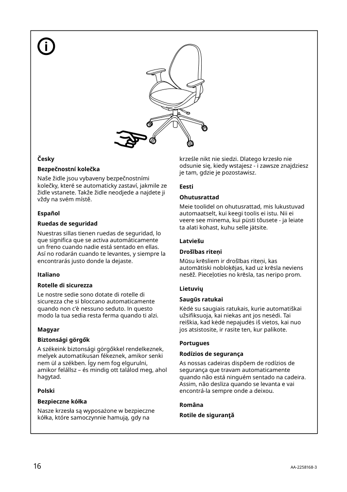 Assembly instructions for IKEA Hattefjaell office chair with armrests smidig black black | Page 16 - IKEA HATTEFJÄLL office chair with armrests 505.389.65