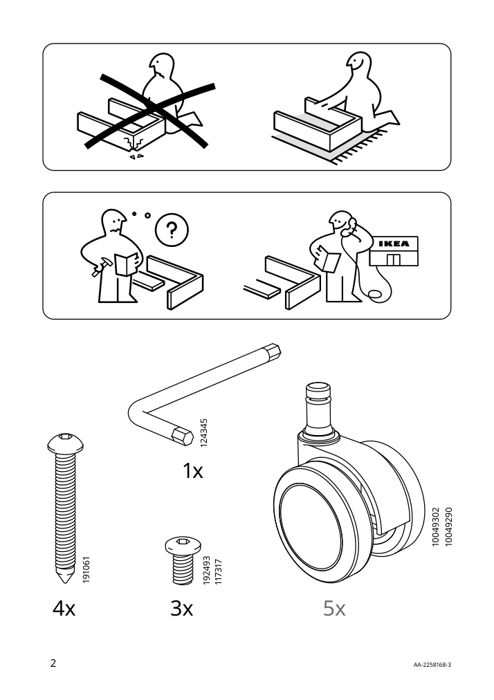 Assembly instructions for IKEA Hattefjaell office chair with armrests smidig black black | Page 2 - IKEA HATTEFJÄLL office chair with armrests 505.389.65