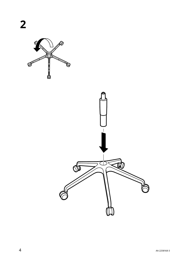 Assembly instructions for IKEA Hattefjaell office chair with armrests smidig black black | Page 4 - IKEA HATTEFJÄLL office chair with armrests 505.389.65