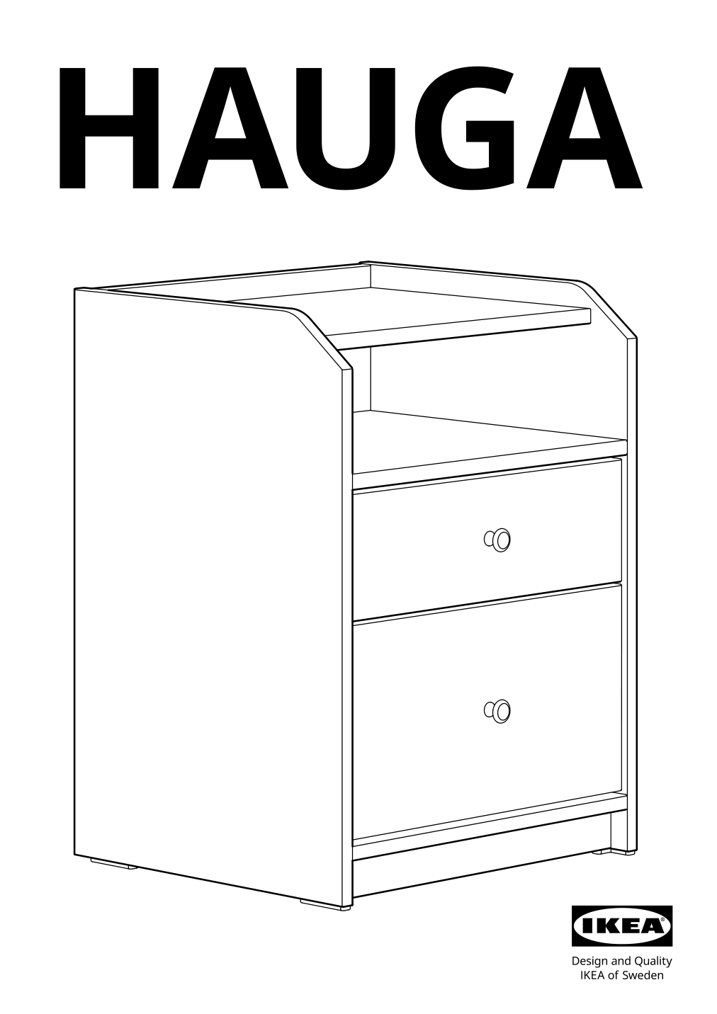 Assembly instructions for IKEA Hauga 2 drawer chest white | Page 1 - IKEA HAUGA 2-drawer chest 105.728.24