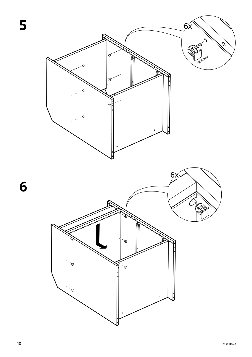 Assembly instructions for IKEA Hauga 2 drawer chest white | Page 10 - IKEA HAUGA 2-drawer chest 105.728.24