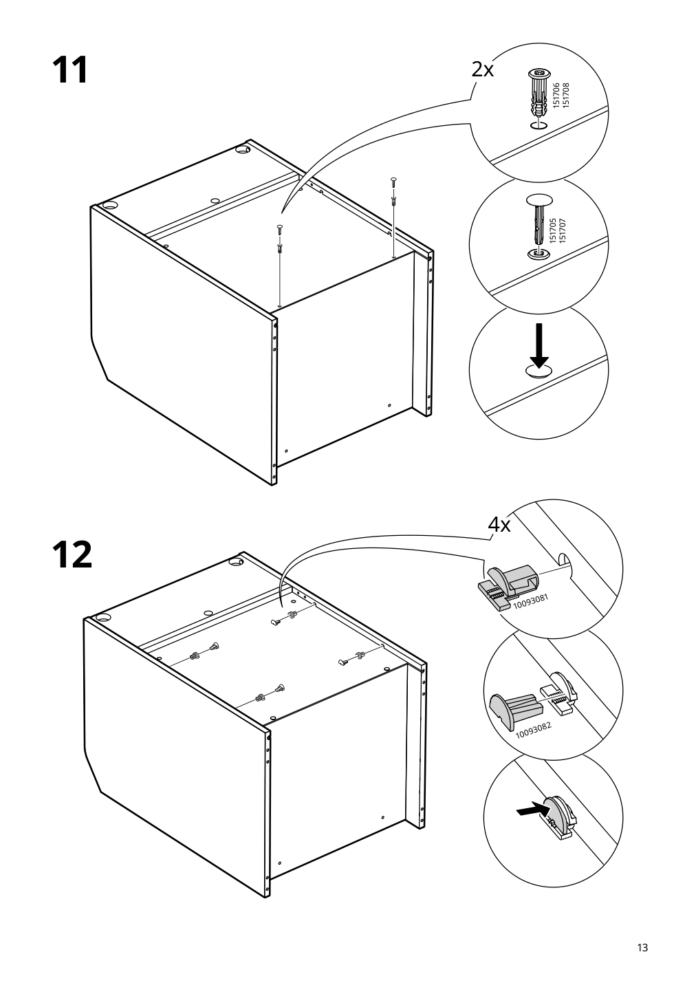 Assembly instructions for IKEA Hauga 2 drawer chest white | Page 13 - IKEA HAUGA 2-drawer chest 105.728.24