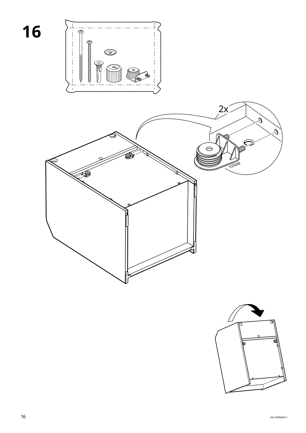 Assembly instructions for IKEA Hauga 2 drawer chest white | Page 16 - IKEA HAUGA 2-drawer chest 105.728.24