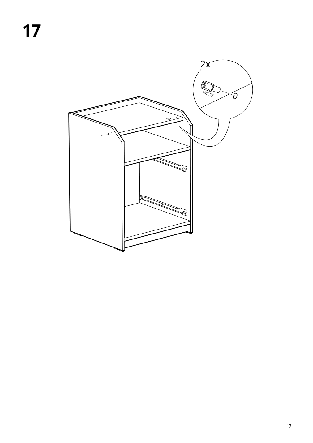 Assembly instructions for IKEA Hauga 2 drawer chest white | Page 17 - IKEA HAUGA 2-drawer chest 105.728.24