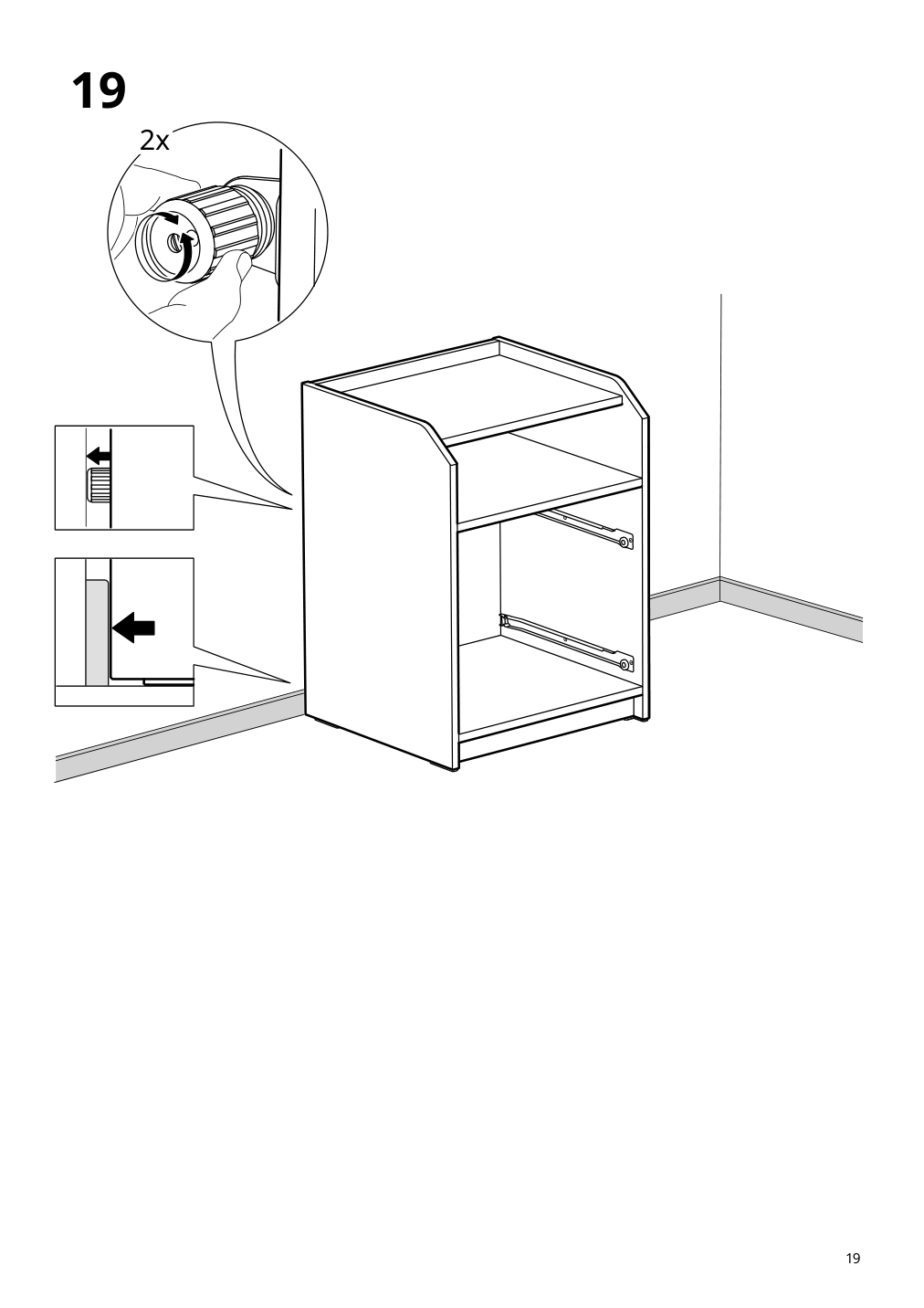 Assembly instructions for IKEA Hauga 2 drawer chest white | Page 19 - IKEA HAUGA 2-drawer chest 105.728.24