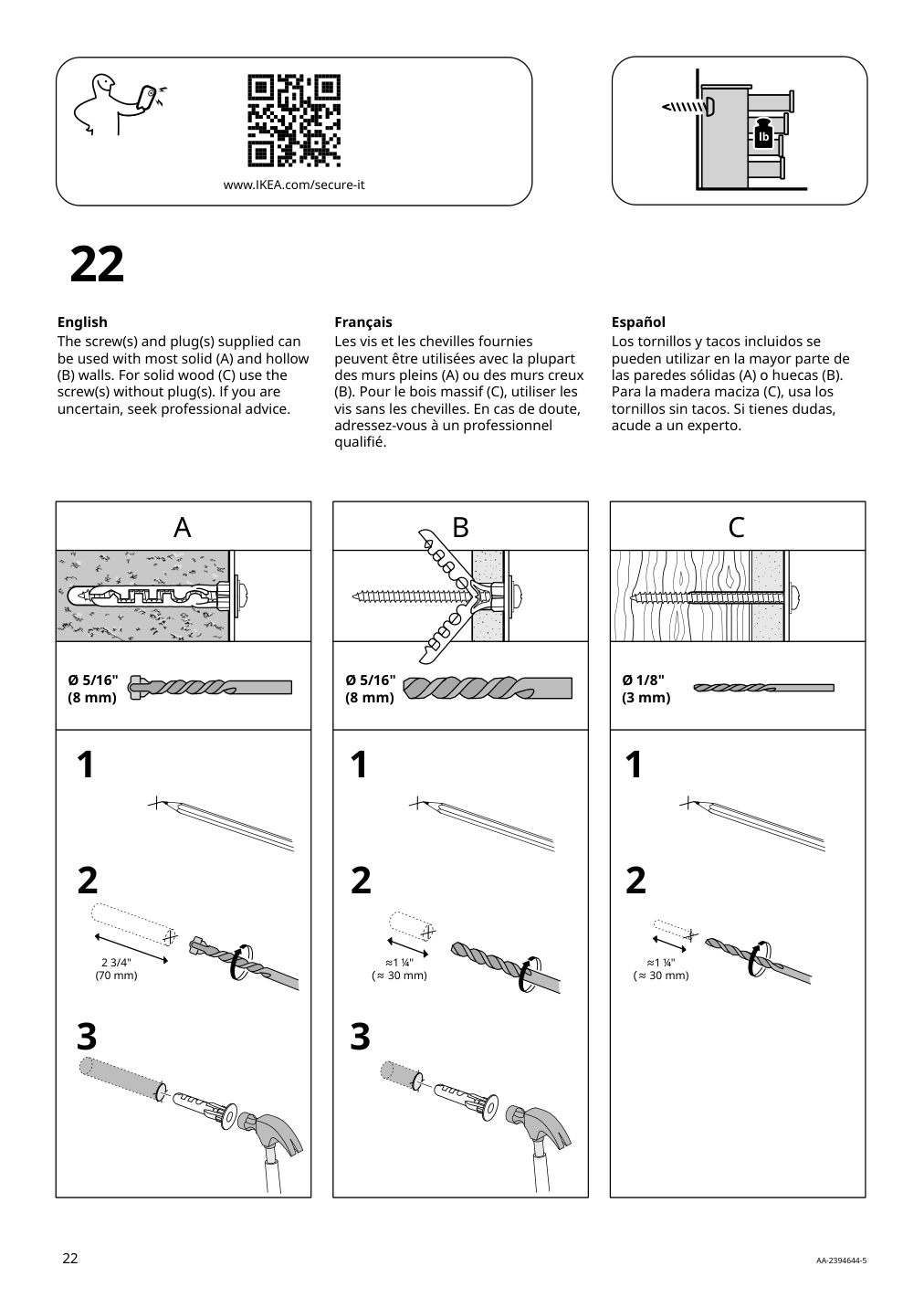 Assembly instructions for IKEA Hauga 2 drawer chest white | Page 22 - IKEA HAUGA 2-drawer chest 105.728.24