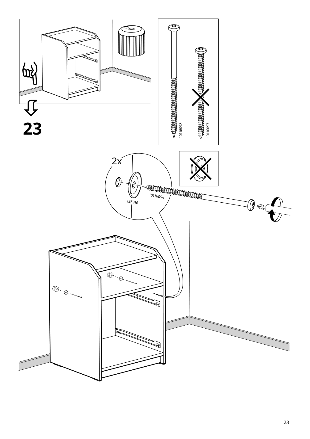 Assembly instructions for IKEA Hauga 2 drawer chest white | Page 23 - IKEA HAUGA 2-drawer chest 105.728.24