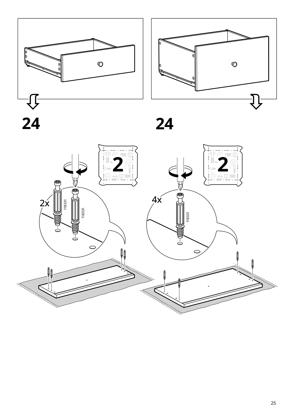 Assembly instructions for IKEA Hauga 2 drawer chest white | Page 25 - IKEA HAUGA 2-drawer chest 105.728.24