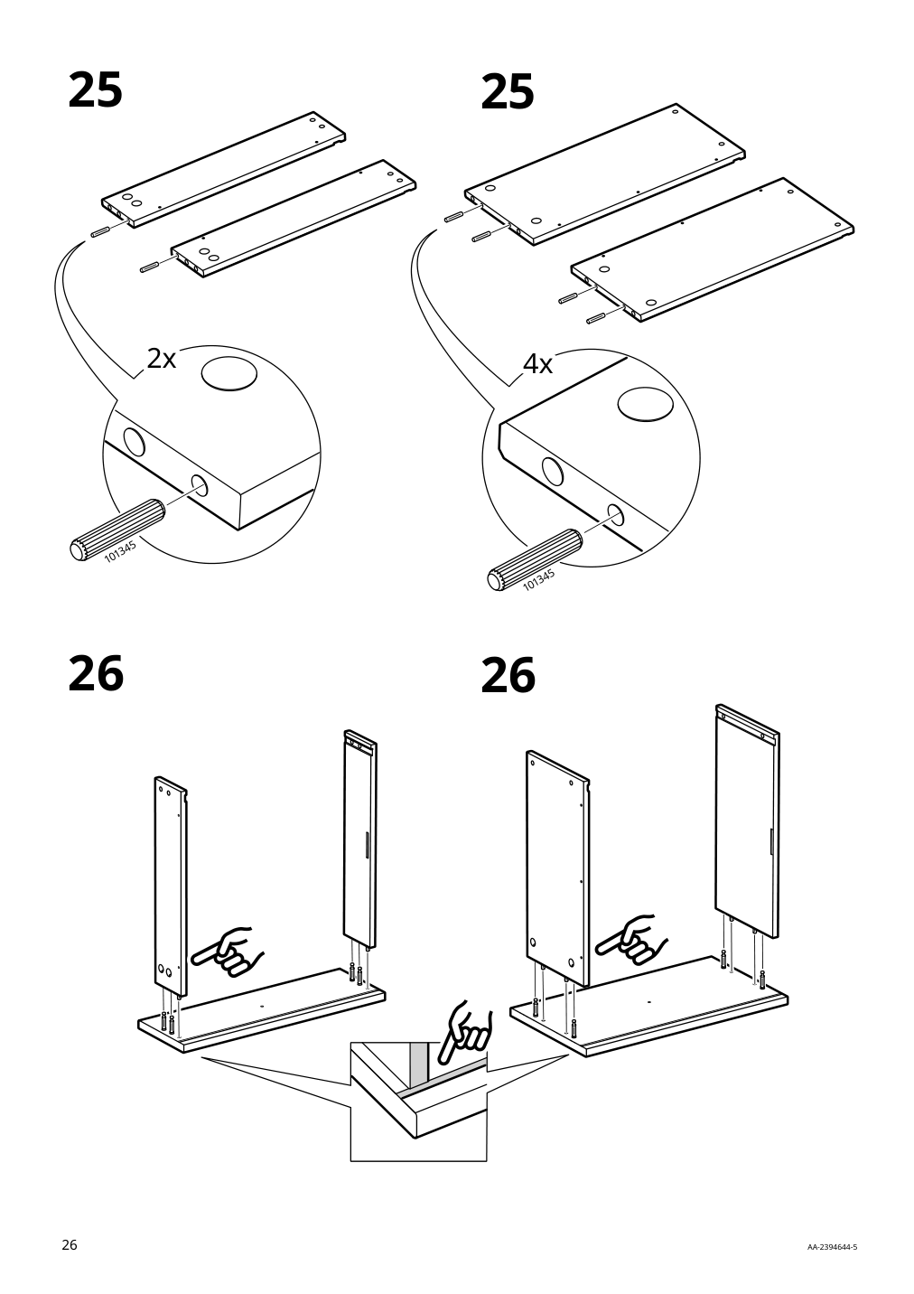 Assembly instructions for IKEA Hauga 2 drawer chest white | Page 26 - IKEA HAUGA 2-drawer chest 105.728.24