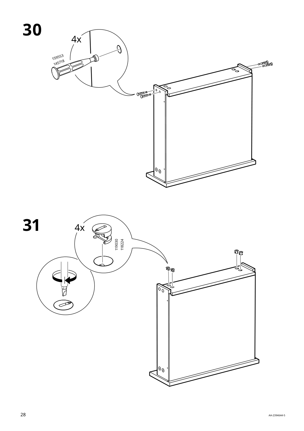 Assembly instructions for IKEA Hauga 2 drawer chest white | Page 28 - IKEA HAUGA 2-drawer chest 105.728.24