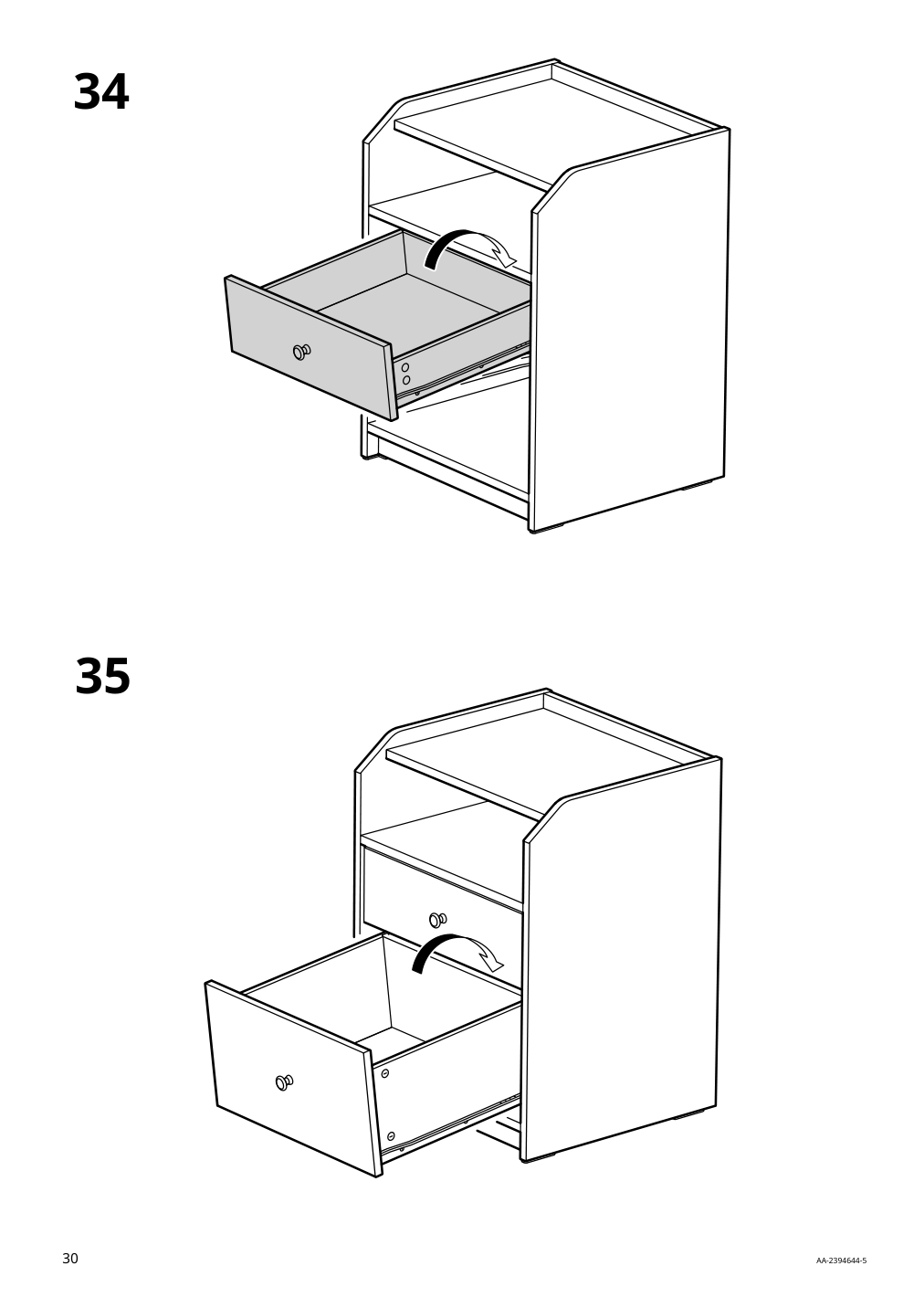 Assembly instructions for IKEA Hauga 2 drawer chest white | Page 30 - IKEA HAUGA 2-drawer chest 105.728.24