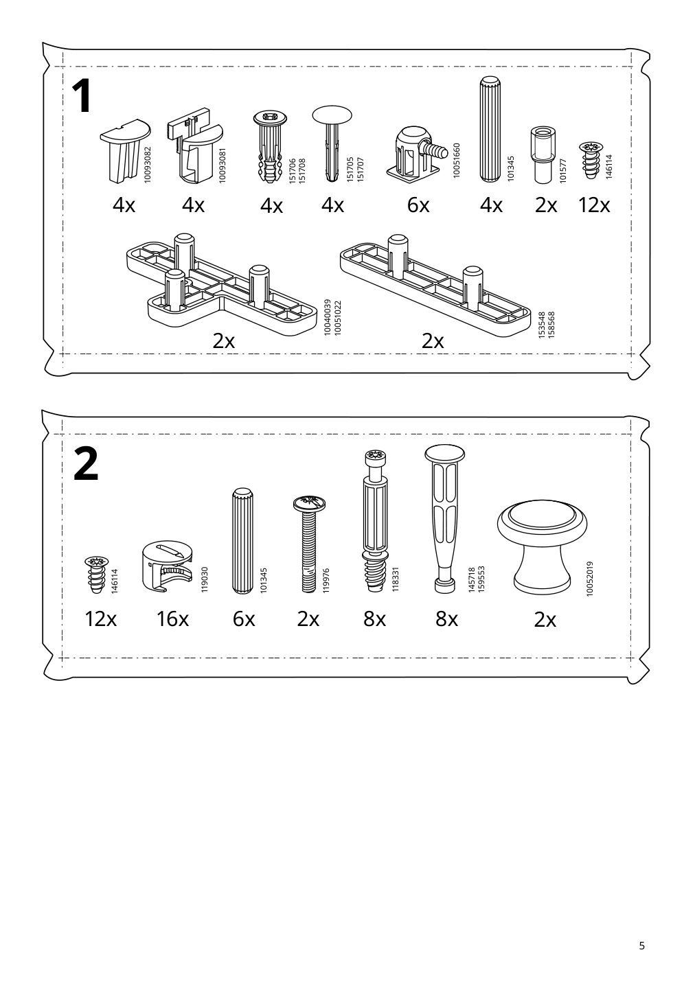 Assembly instructions for IKEA Hauga 2 drawer chest white | Page 5 - IKEA HAUGA 2-drawer chest 105.728.24