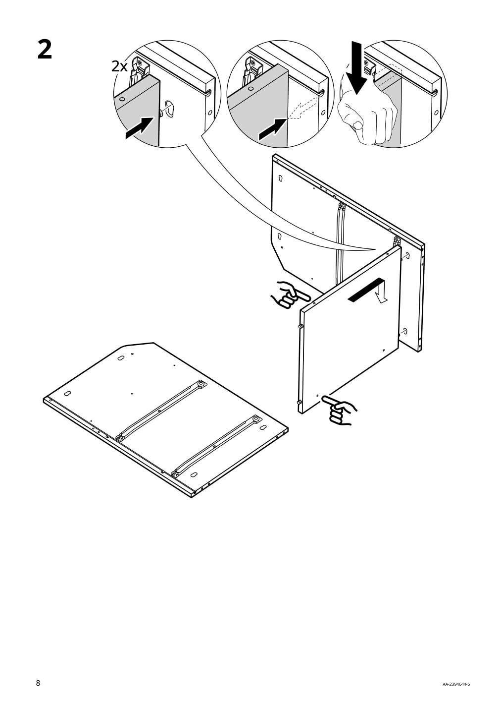 Assembly instructions for IKEA Hauga 2 drawer chest white | Page 8 - IKEA HAUGA 2-drawer chest 105.728.24