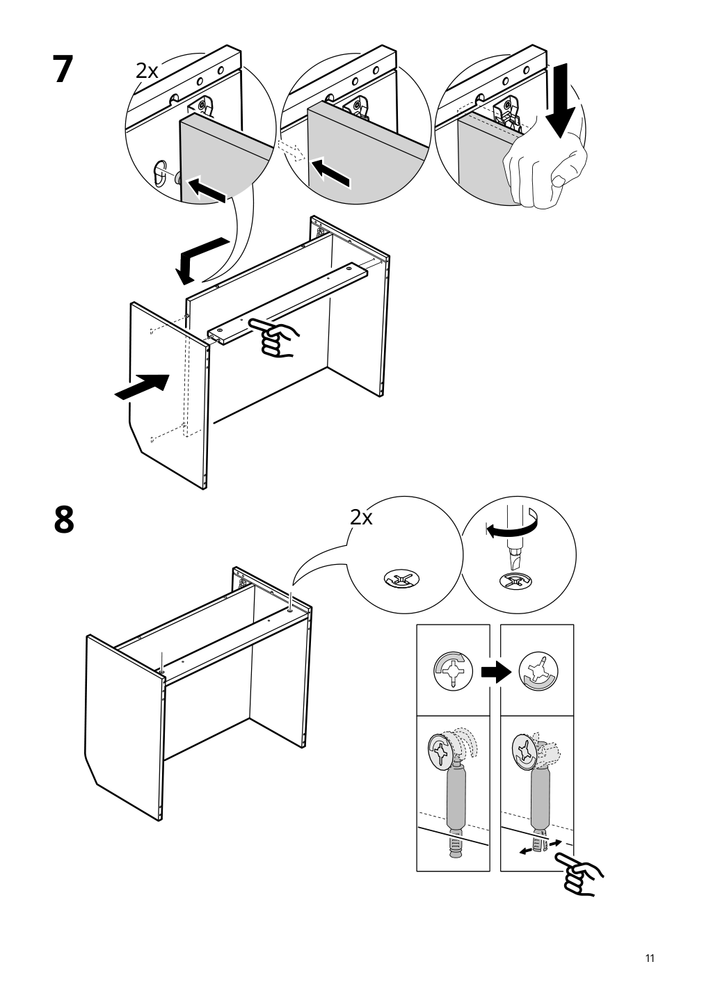 Assembly instructions for IKEA Hauga 4 drawer chest white | Page 11 - IKEA HAUGA storage combination with drawers 595.478.85