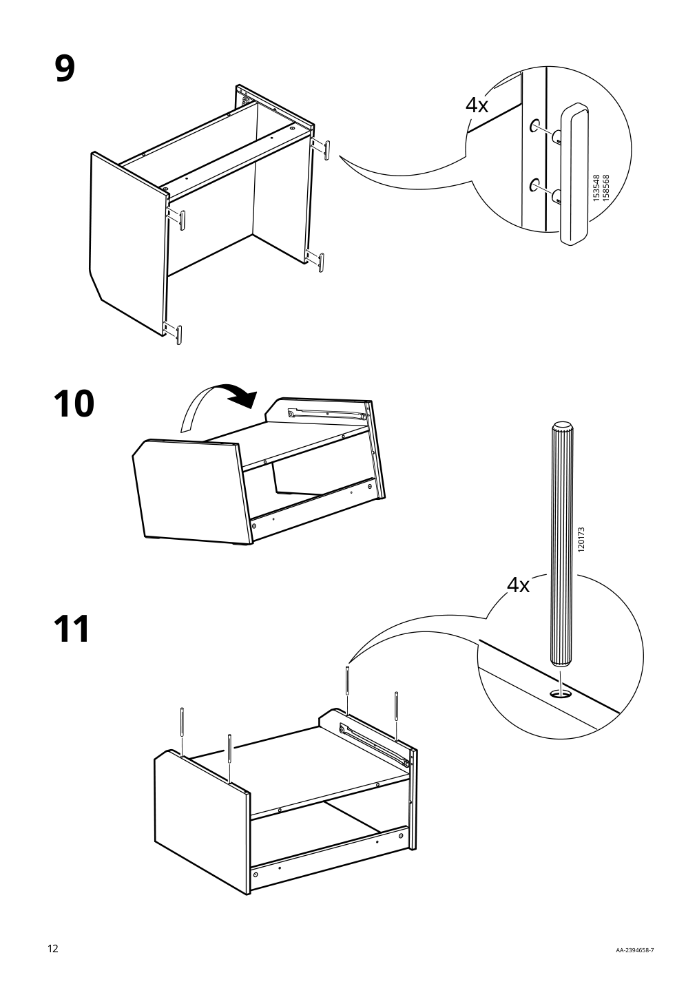 Assembly instructions for IKEA Hauga 4 drawer chest white | Page 12 - IKEA HAUGA storage combination with drawers 595.478.85