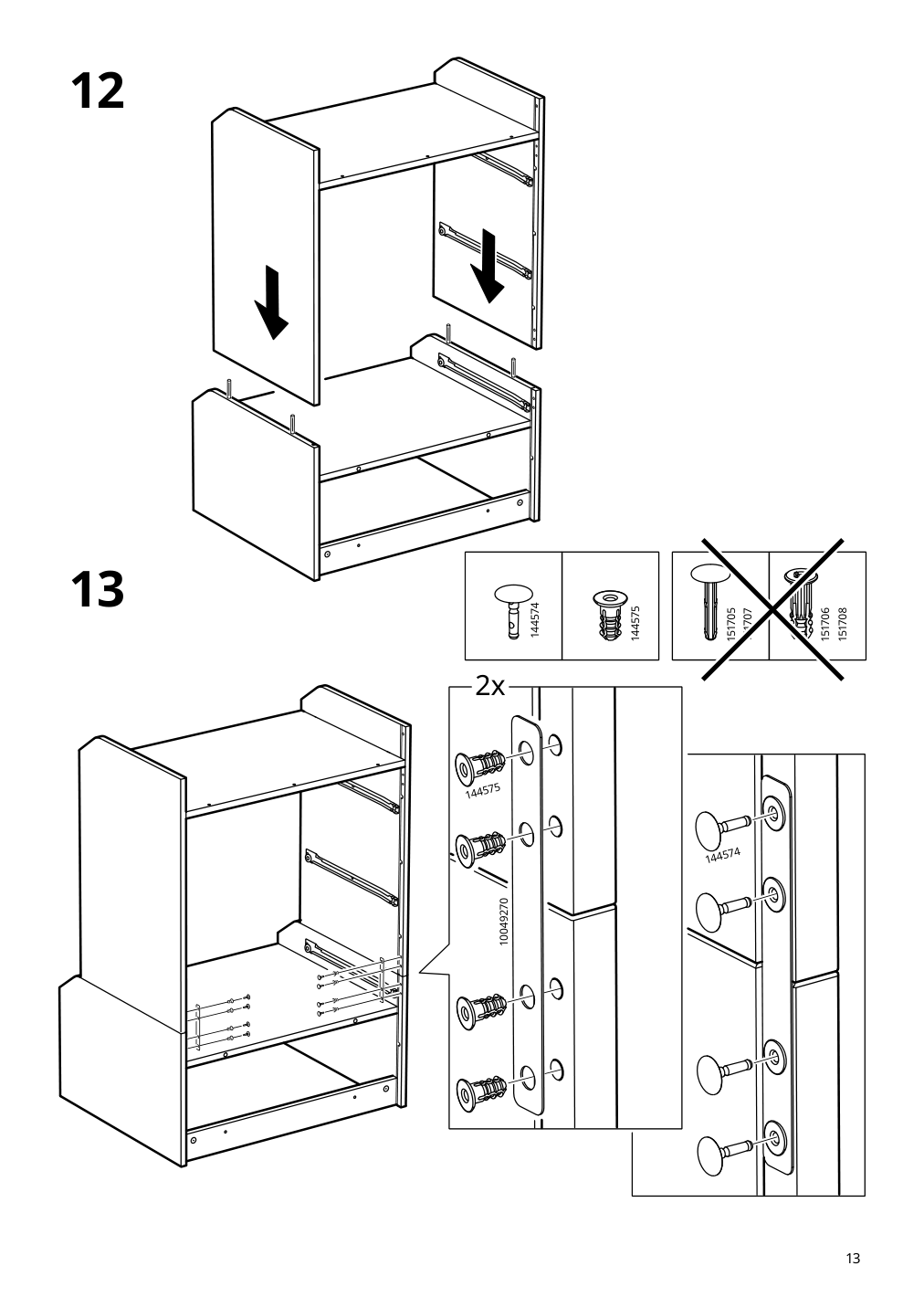 Assembly instructions for IKEA Hauga 4 drawer chest white | Page 13 - IKEA HAUGA storage combination with drawers 595.478.85