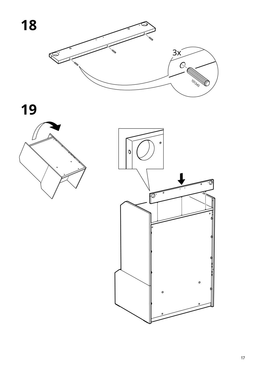 Assembly instructions for IKEA Hauga 4 drawer chest white | Page 17 - IKEA HAUGA storage combination with drawers 595.478.85