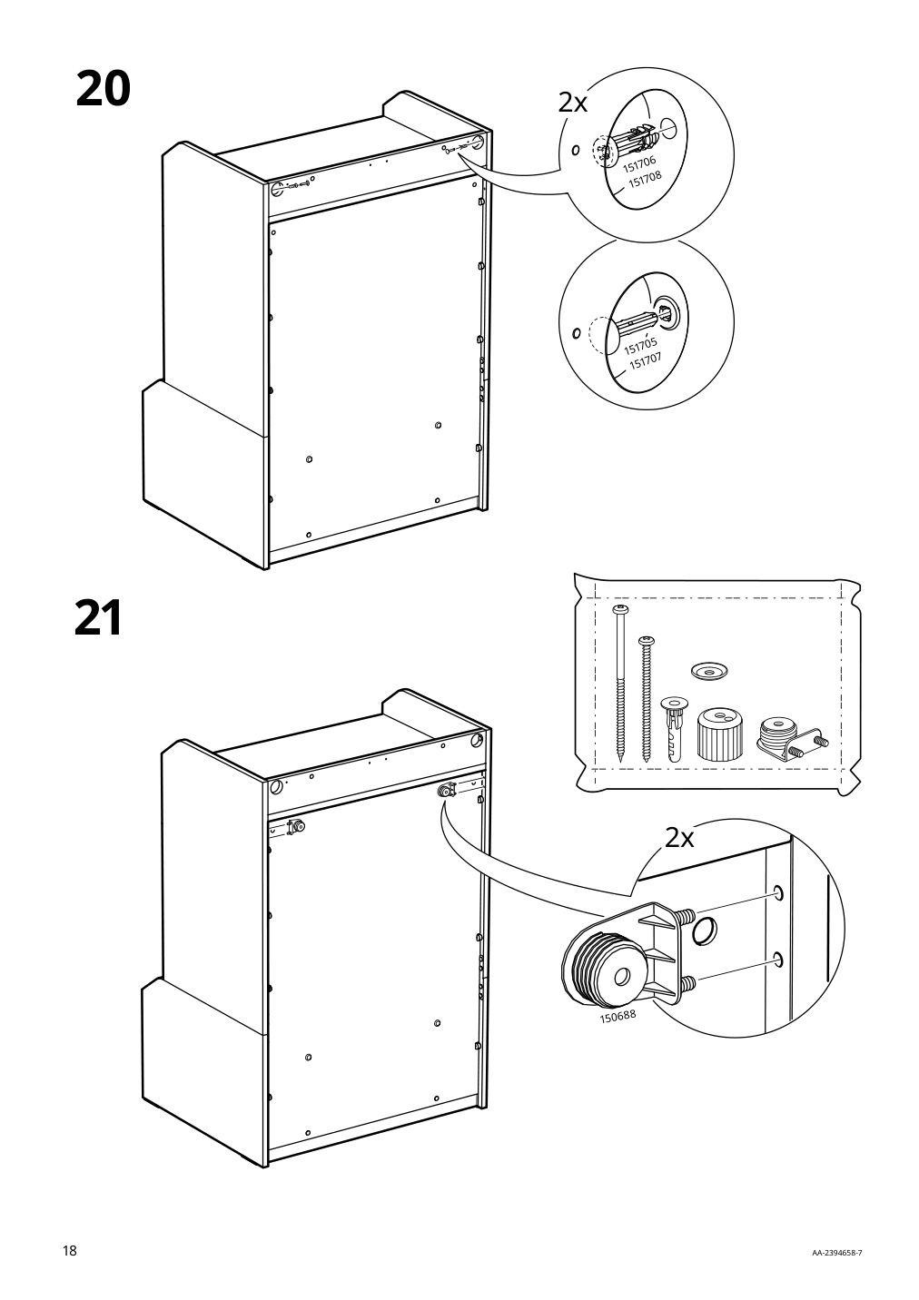 Assembly instructions for IKEA Hauga 4 drawer chest white | Page 18 - IKEA HAUGA storage combination with drawers 595.478.85