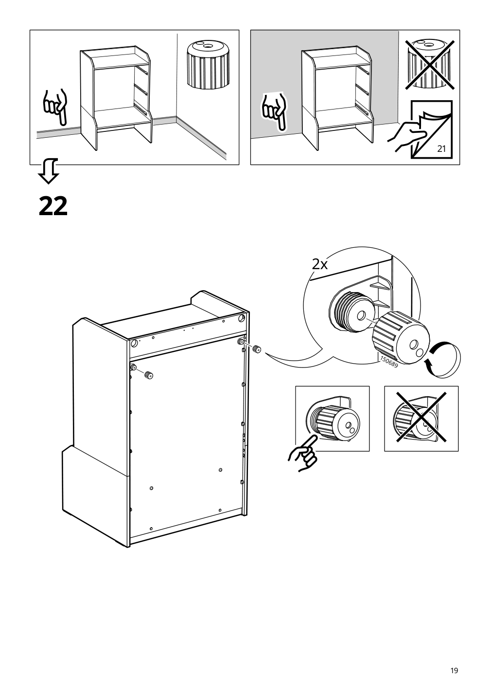 Assembly instructions for IKEA Hauga 4 drawer chest white | Page 19 - IKEA HAUGA storage combination with drawers 595.478.85