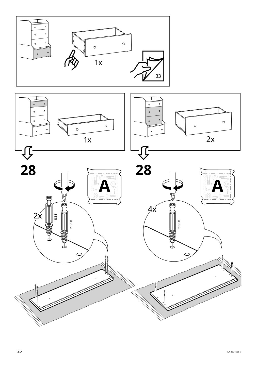 Assembly instructions for IKEA Hauga 4 drawer chest white | Page 26 - IKEA HAUGA storage combination with drawers 595.478.85