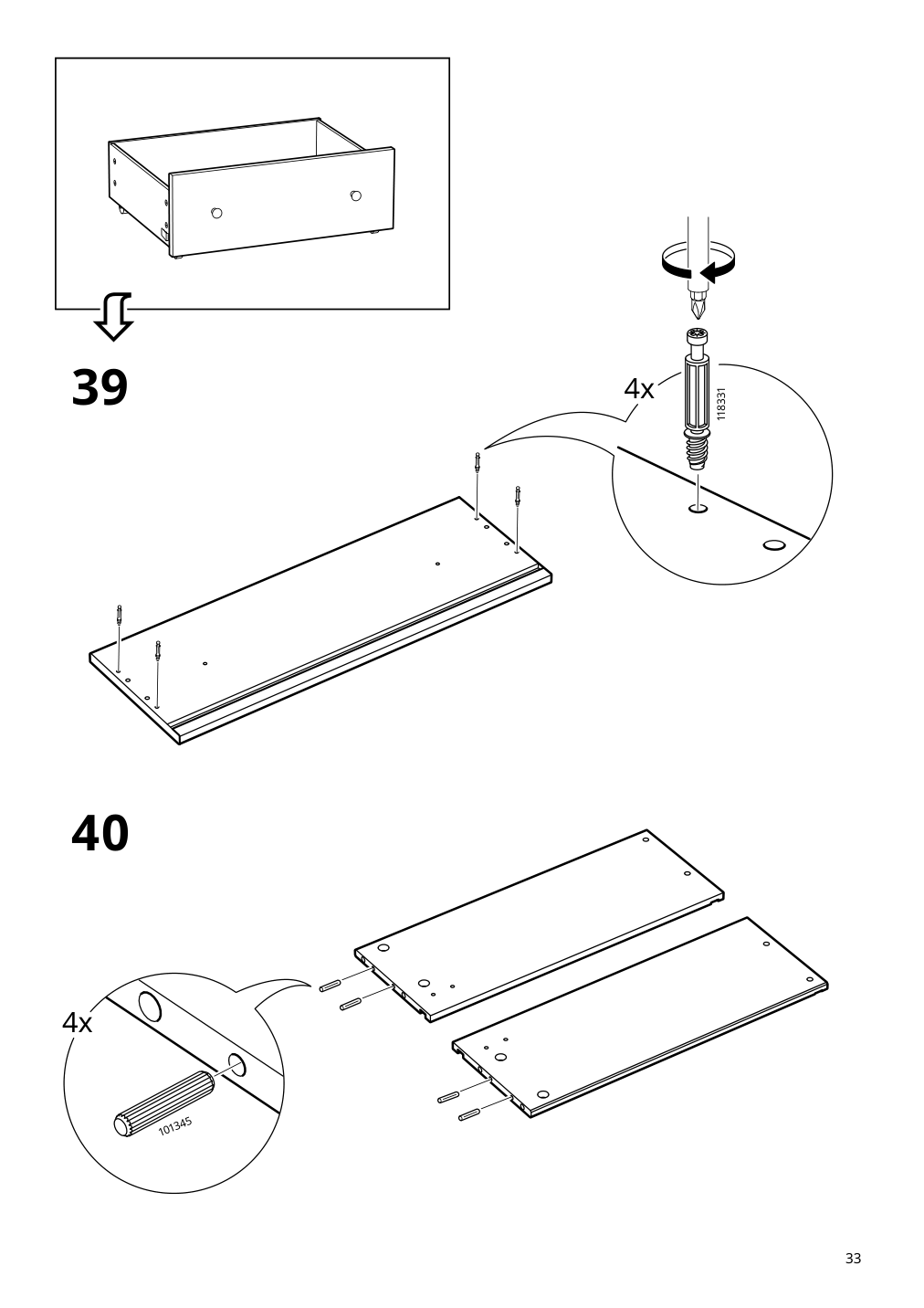 Assembly instructions for IKEA Hauga 4 drawer chest white | Page 33 - IKEA HAUGA storage combination with drawers 595.478.85