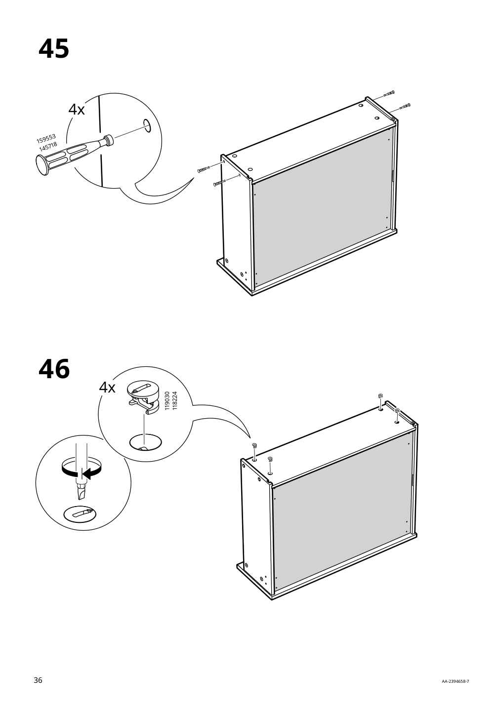 Assembly instructions for IKEA Hauga 4 drawer chest white | Page 36 - IKEA HAUGA storage combination with drawers 595.478.85