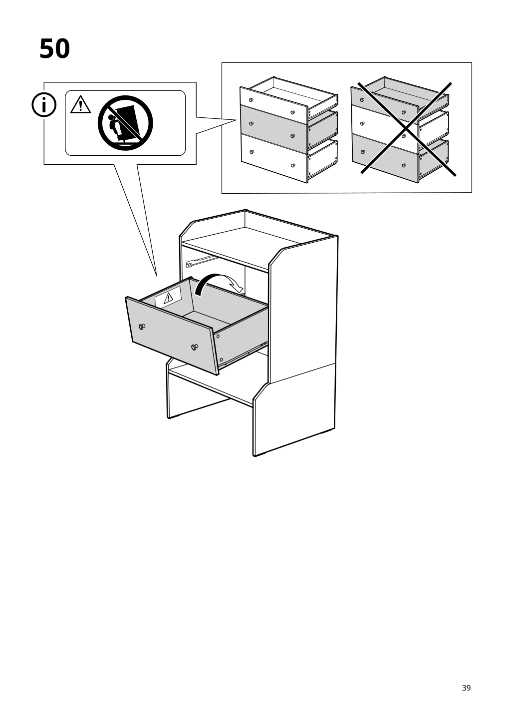 Assembly instructions for IKEA Hauga 4 drawer chest white | Page 39 - IKEA HAUGA storage combination with drawers 595.478.85