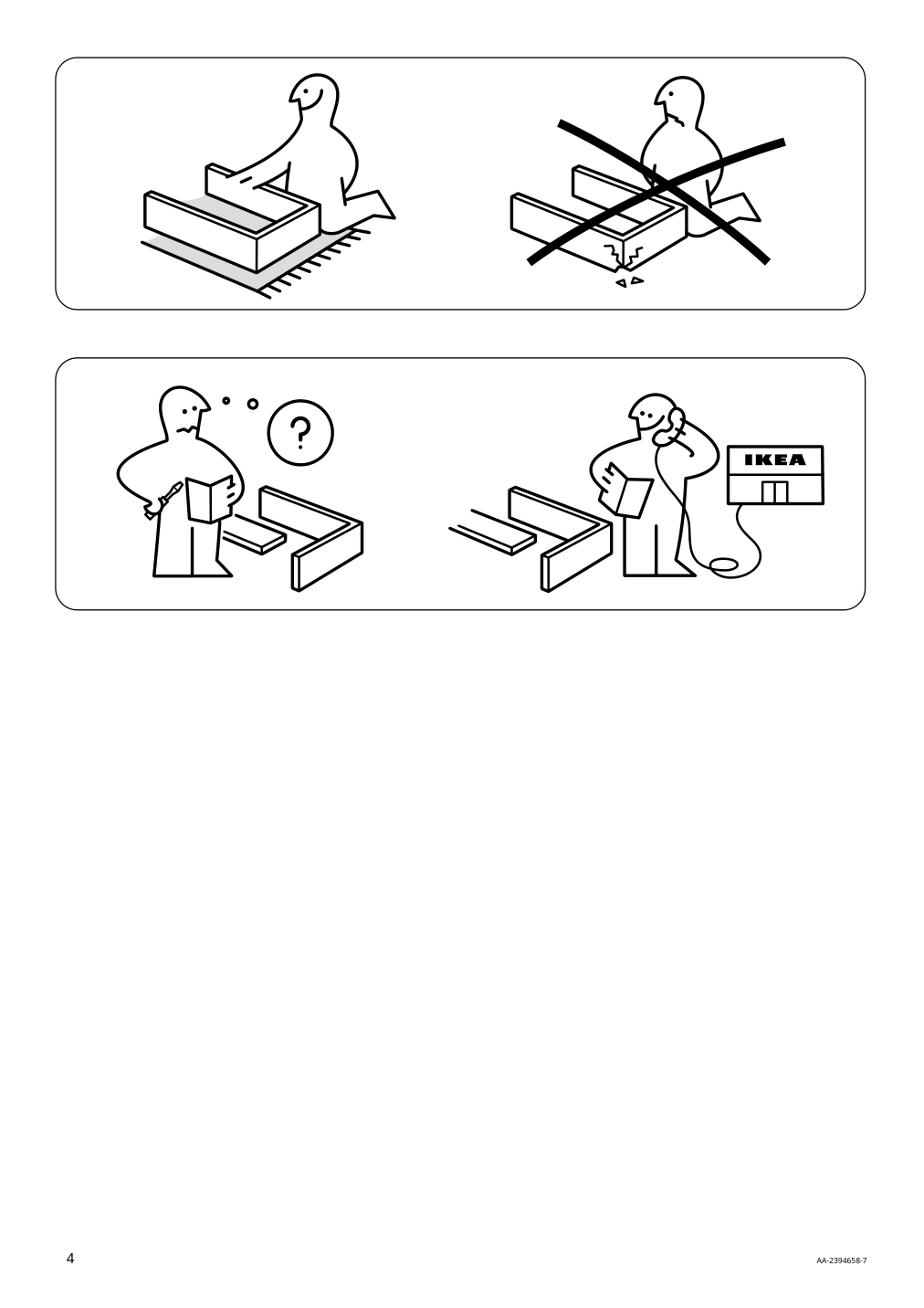 Assembly instructions for IKEA Hauga 4 drawer chest white | Page 4 - IKEA HAUGA storage combination with drawers 595.478.85